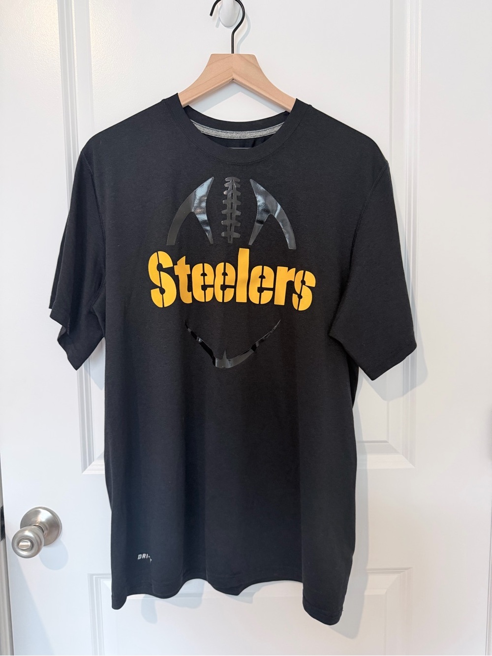 NFL Black Steelers Graphic Tee with Yellow Logo